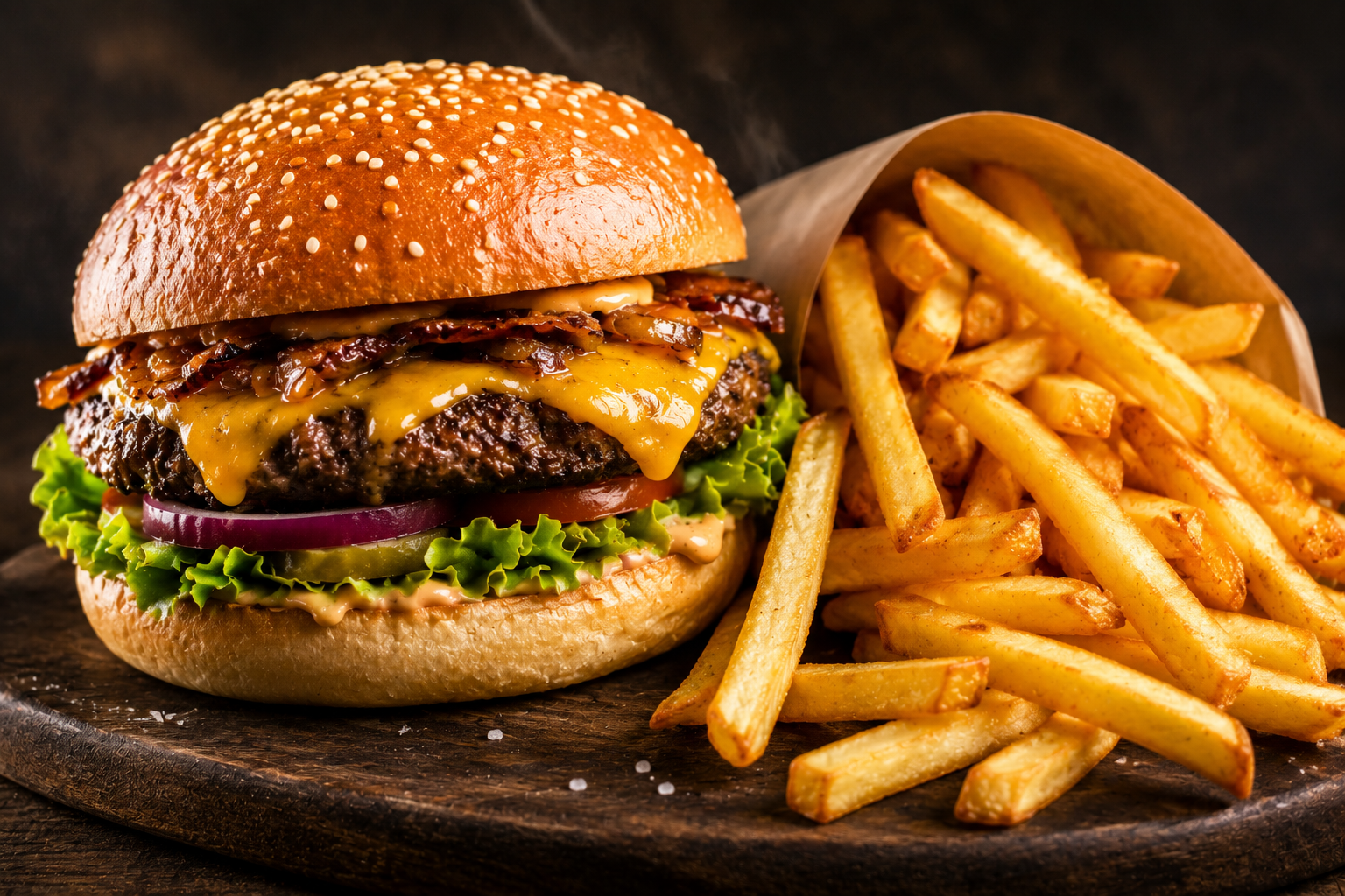 menu burger frites